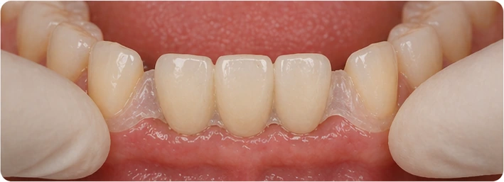 Vizuální návod — chybějící horní oční zub a premolár