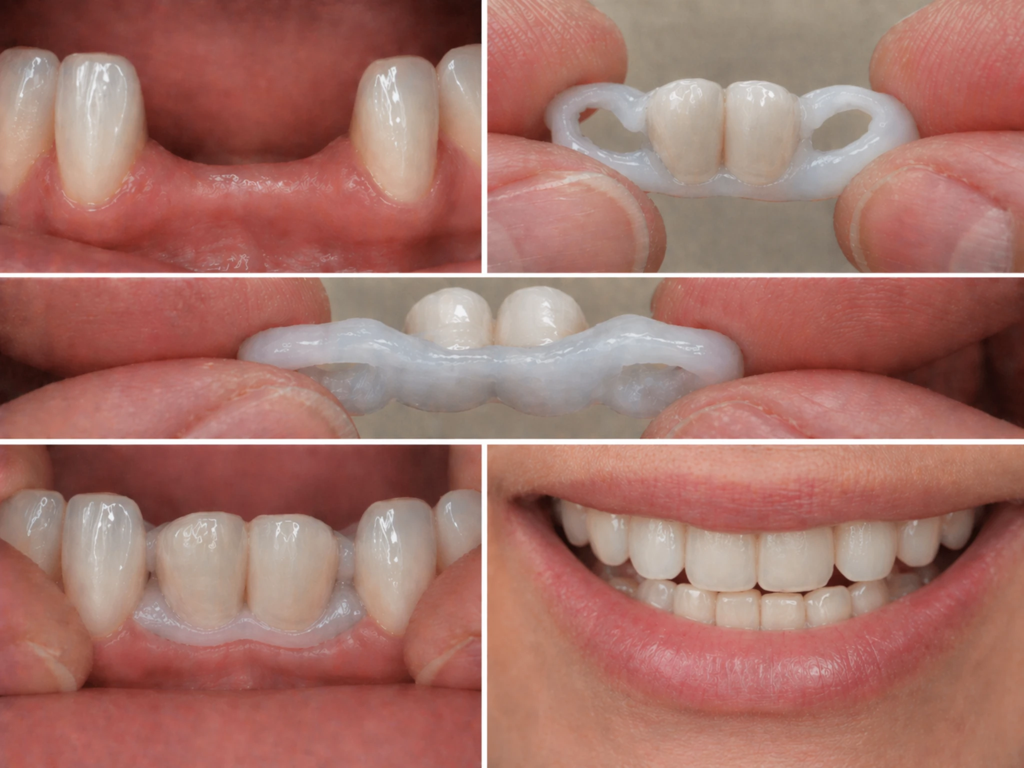 Denticor náhrada dvou sousedních dolních zubů: pevnější DentiFlex můstek, dve korunky a výsledek při úsměve