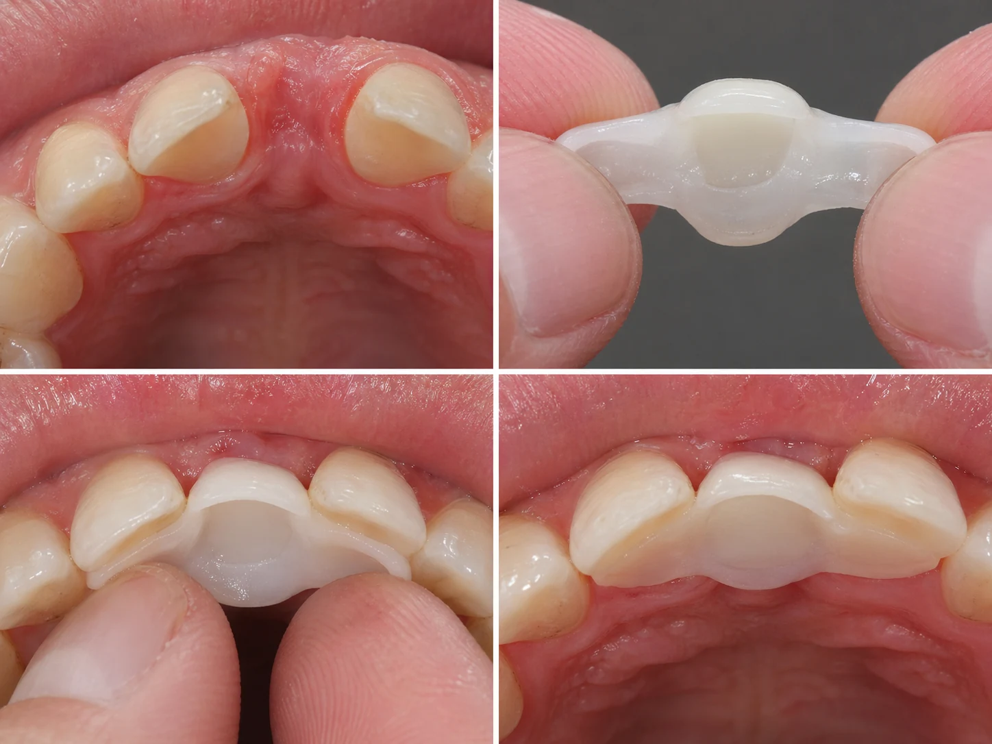 Vizuální návod — chybějící dolní boční rezák